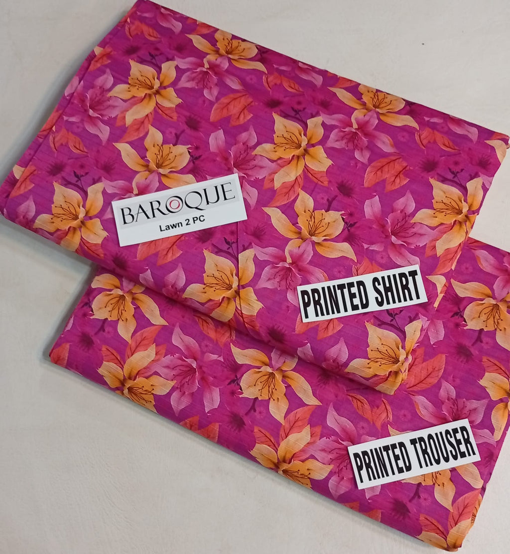 Bana Dora Baroque Lawn 2 Piece Collection 2026 – Premium Printed Shirt & Trouser | Big Width Lawn Suit